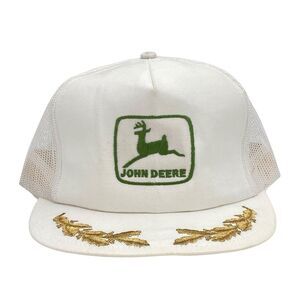 Vintage Louisville MFG John Deere Mesh Back Trucker Hat Golf Leaf Brim